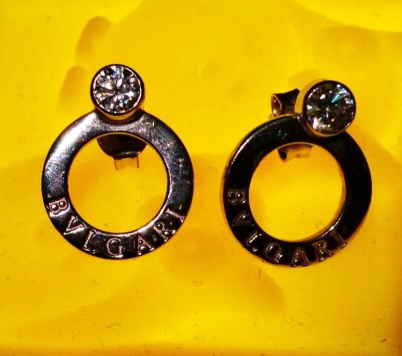 Cercei Bvlgari din argint 950.